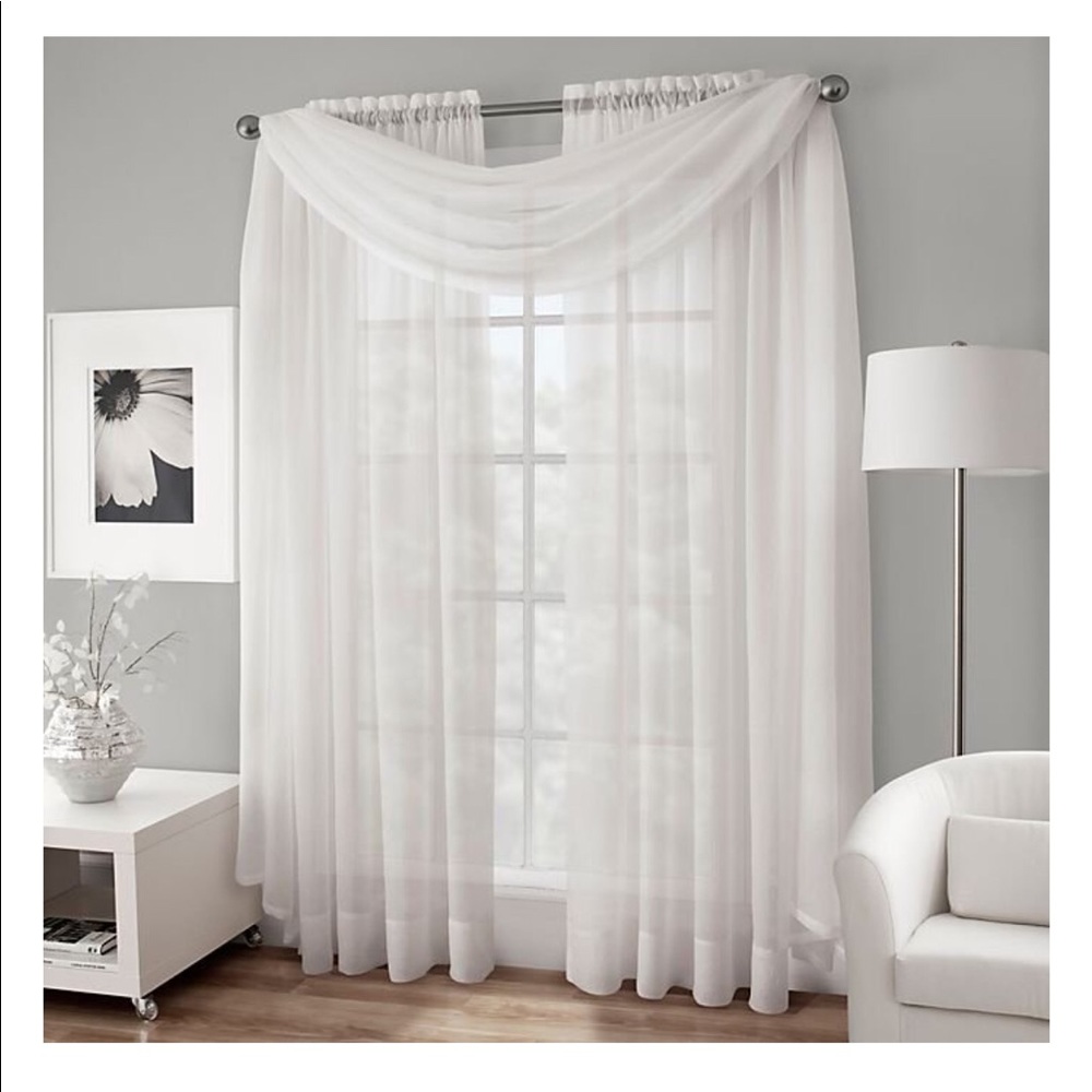 Crushed Voile Sheer Scarf Valance